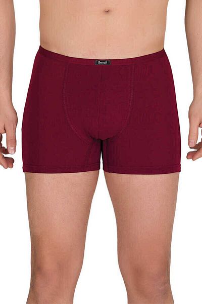 MYS GRUP TEKSTİL Men's 3-Piece Claret Red Color Modal Thin Rubber Lycra Boxer-Shorts-Panty Clear / 4488