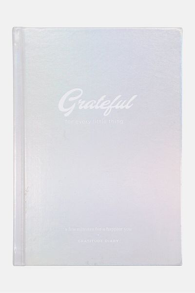 Muy Mucho Grateful For Every Little Thing Gratitude Notebook Diary, Silver