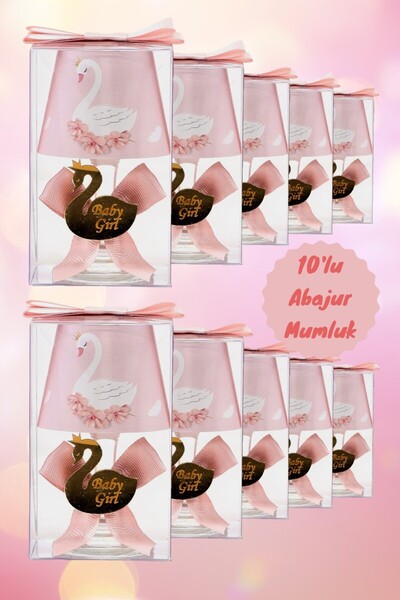 Tiem Concept Bebek Hediyelik Kutulu Kişiye Özel Pudra Kuğu Baskılı 10'lu Abaj...