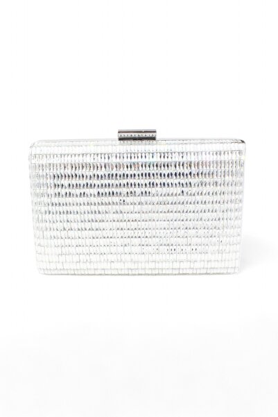 Chantaky 064 334 Ασημί Κρυστάλλινο Γυαλί Λεπτομερής βραδινό φόρεμα Clutch Βρα...