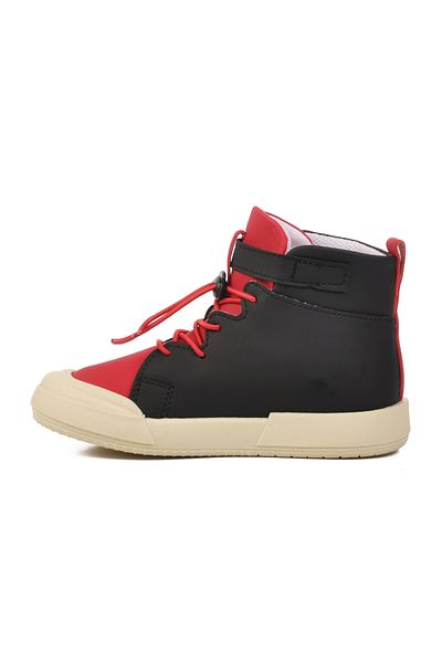 WALKWAY Black-Red Unisex Ankle Length Kids Sneakers Rocky 17-P