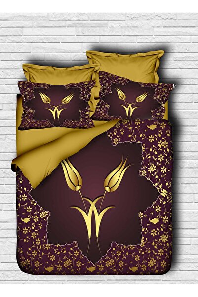 Fabeteks Lilac Floral Double Duvet Cover Set