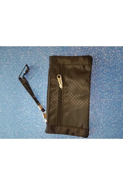 HANK 15 cm Black Mini Bag - 2 Zippers, 18cm X 9cm Wallet
