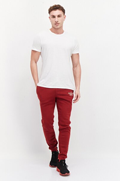 Duck and Cover Men Drawstring Brand Logo Sweatpants, Red