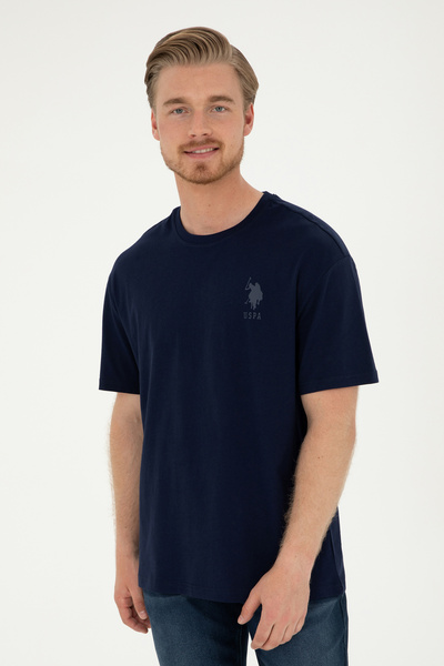 U.S. Polo Assn. Erkek Comfort Fit Bisiklet Yaka Lacivert Tişört 50281079-VR033