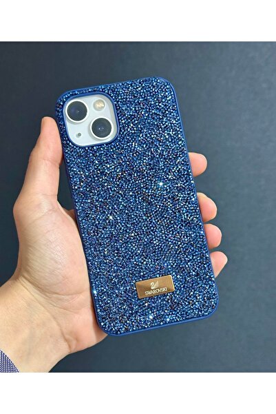 HYPERSOFT Iphone 15 (6.1 inç) Uyumlu Telefon Kılıfı Parlak Pırlanta Taşlı Elm...