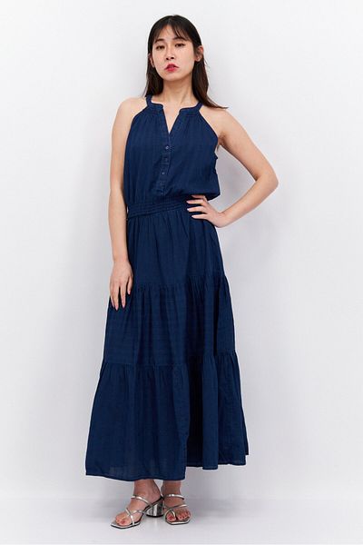 Esprit Women Textured Midi Dress, Navy