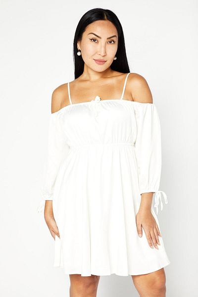 NA-KD Women Cold Shoulder Mini Dress, White