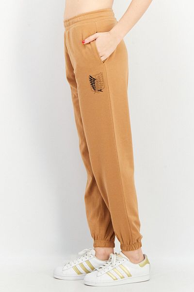 Attack On Titan Women Regular Fit High Waist Textured Trouser Pants, Brown