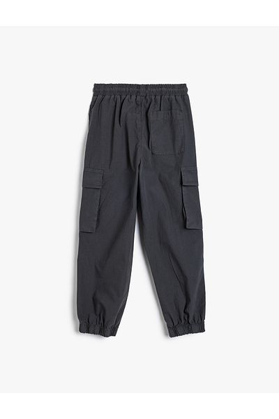 Koton Cotton Jogger Pants - Pockets and Waist Ties