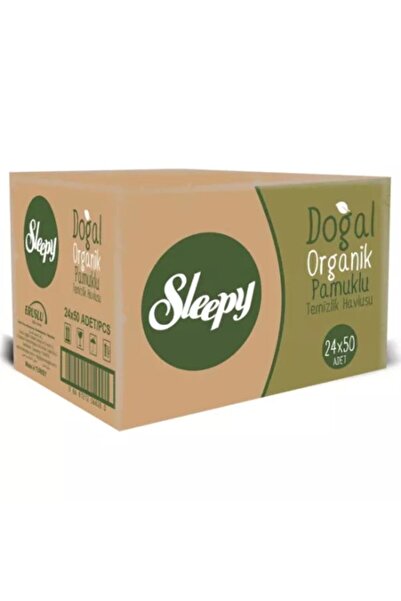 Sleepy Doğal Organik Pamuklu Islak Havlu Mendil (24x50 Adet) 1200 Yaprak