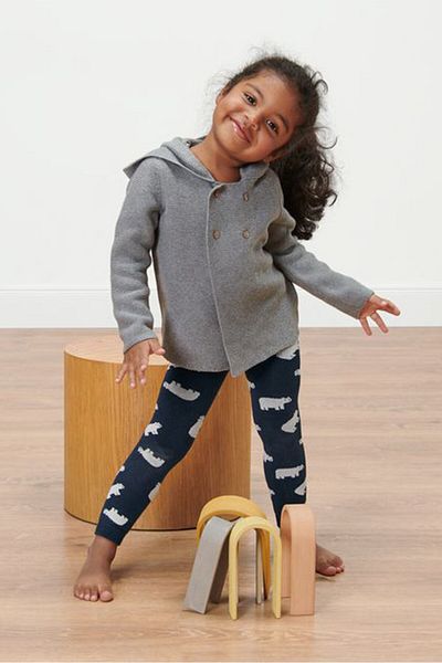 Tchibo Toddlers Girl 2 Pack Allover Print Legging, Navy
