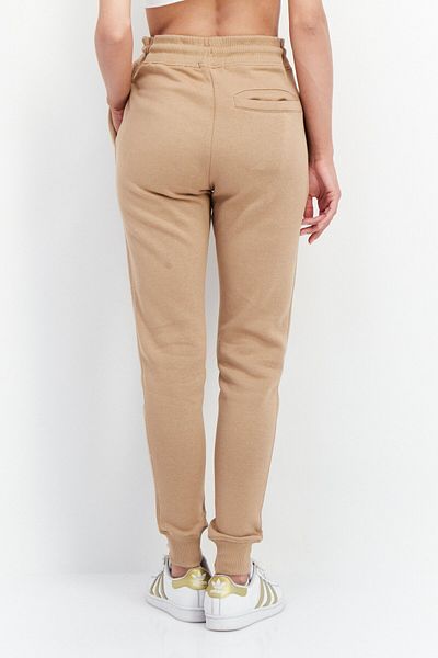 French Connection Women Regular Fit Drawstring Printed Jogger Pants, Tan