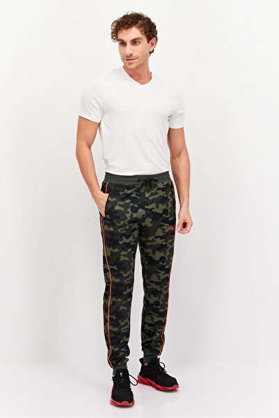 Crosshatch Men Drawstring Camouflage Jogger Pants, Green