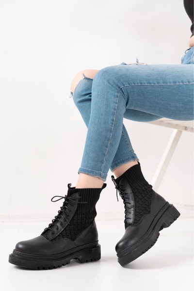 Erbilden Μποτάκια Utag Black Skin Lace Up