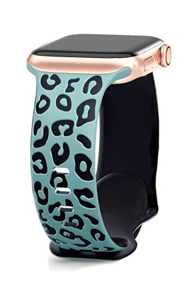 Alstrap Apple Watch 6 7 8 9 10 Se Ultra Uyumlu44-45-46-49mm Leopar Desenli Si...