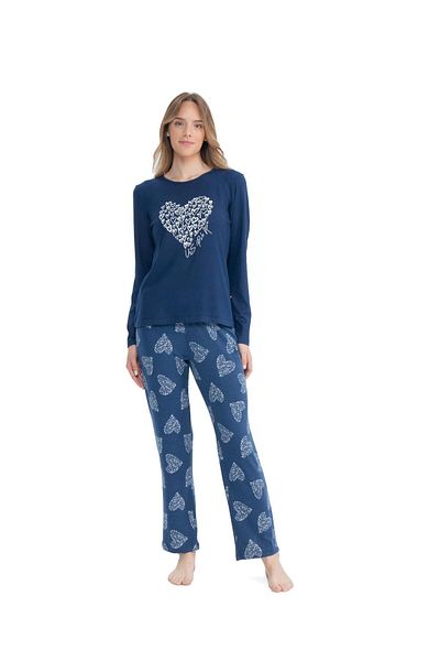 U.S. Polo Assn. BAZA. Polo Assn. Set de pijamale cu mânecă lungă și gât rotund pentru femei S25108