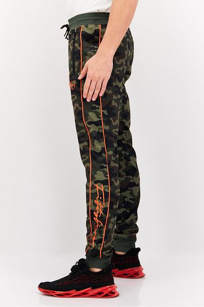 Crosshatch Men Drawstring Camouflage Jogger Pants, Green