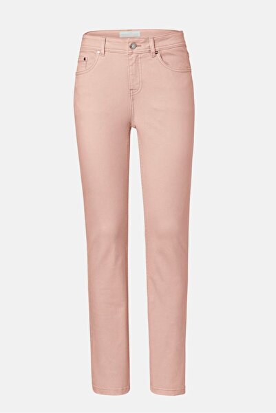 Tchibo Women Slip Fit Straight Leg Plain Jeans, Pink