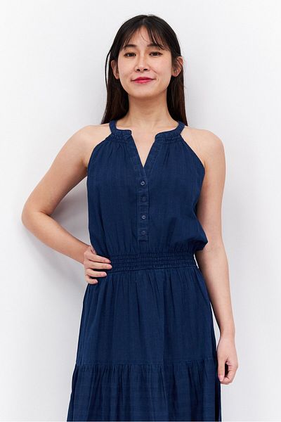 Esprit Women Textured Midi Dress, Navy