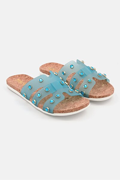 Reaction by Kenneth Cole حذاء مسطح سهل الارتداء من رياكشن كينيث كول للنساء، نحيف، مزود بشريط على شكل حرف H، لون أزرق