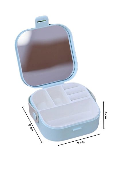 Emofom Geantă Pearl în interior Mini Organizator de machiaj Cutie organizatoare de bijuterii de călătorie (9 X 9 X 4 CM)