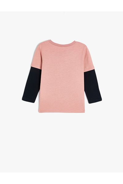 Koton Tricou cu mânecă lungă din bumbac cu decolteu