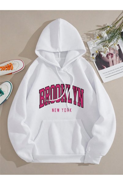 Fun Fashion Hanorac unisex cu glugă supradimensionată, imprimată pe piept, cu...