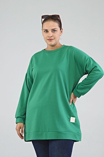 Ferace Women's Large Size Hijab Two Thread Mother Tunigi Green