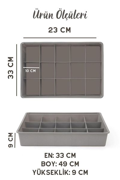 GRİMOR Life 15 Compartment Mega Size Drawer Organizer Organizer Organizer Box - Mixed