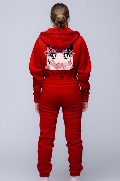C&C OKULCUNUZ Σετ φόρμας Anime Printed Kawaii - 3 κλωστές, χοντρό ύφασμα, βαμβακερό