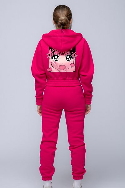 SELF CONTROL Σετ φόρμας Anime Printed Kawaii - 3 κλωστές, χοντρό ύφασμα, βαμβακερό
