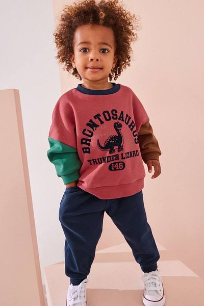Daisy Dolly Boy's 3 Thread Non-Raised Cotton Animal Figure Top and Bottom Set