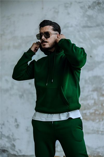 BayBayan Ανδρικό Oversize Basic Υψηλής Ποιότητας Αθλητικό Μοντέλο Σετ Φόρμας
