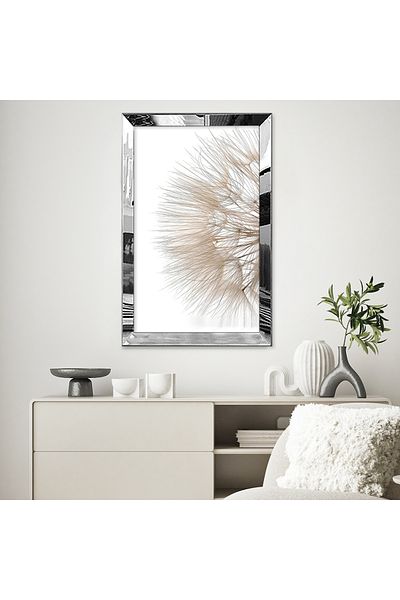Zevahir Mobilya Dekorasyon Pictură MDF unică cu cadru din plexiglas cu oglindă argintie, modernă, galbenă aurie, albă, desen abstract minim