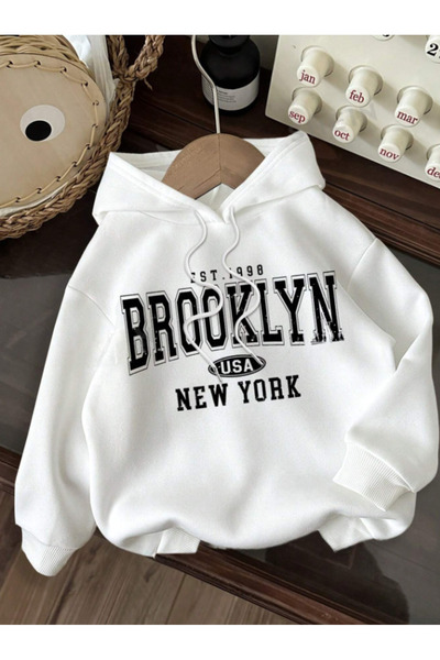 Fun Fashion Unisex Φούτερ με στάμπα στο στήθος, μεγάλου μεγέθους, με κουκούλα...