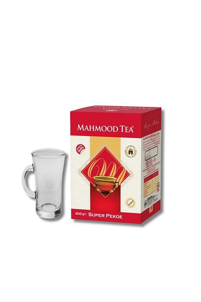 Mahmood Tea Super Pekoe Imported Ceylon Sri Lanka Ceylon Bulk Tea 400 Grams and Cup