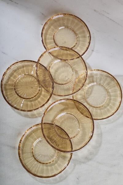 Perotti Ringo Line Amber 6'lı 13cm Çay Tabağı