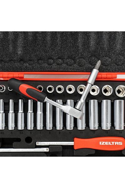 İzeltaş İzeltaş 1/4 Six Corner Socket Wrench and Bits Set 48 Pieces