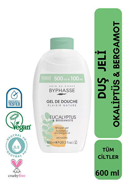 BYPHASSE Plaisir Natura Okaliptus & Bergamot Duş Jeli 600ml