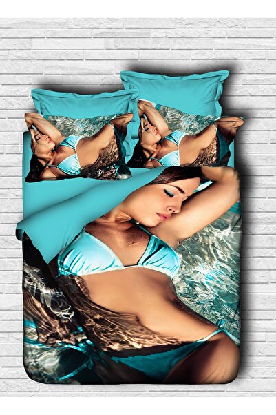 Fabeteks Women's Mannequin on the Beach 3D Double Duvet Cover Set
