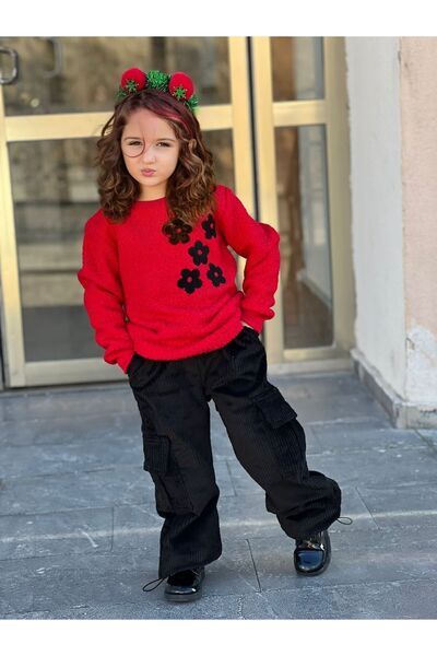 Ysferbutik Girls' Velvet Pants and Sweater