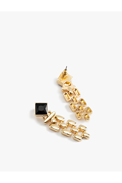 Koton Zincir Şekilli Küpe Taş Detaylı Sallantılı