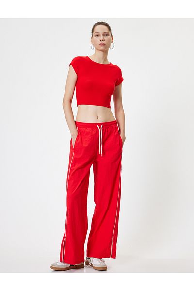 Koton Crew Neck Slim Fit Modal Cap Sleeve Basic Body