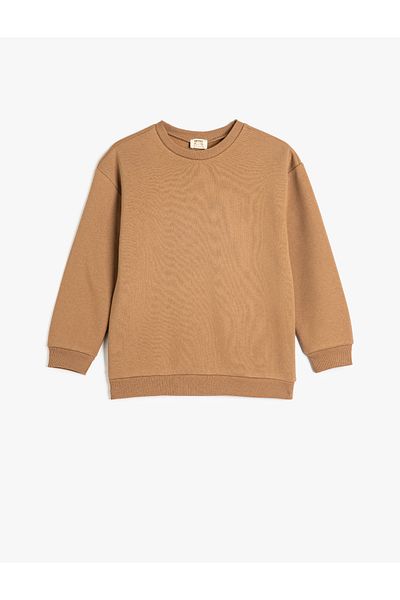 Koton Long Sleeve Crew Neck Raised Basic Sweatshirt