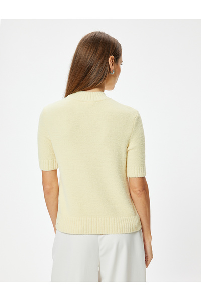 Koton Kısa Kollu Kazak Yumuşak Dokulu Dik Yaka