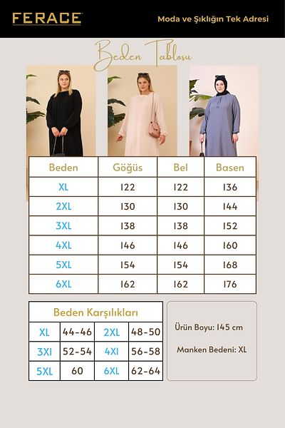 Ferace Γυναικείο Μακρύ Μητρικό Φόρεμα Ayrobin Plus Size
