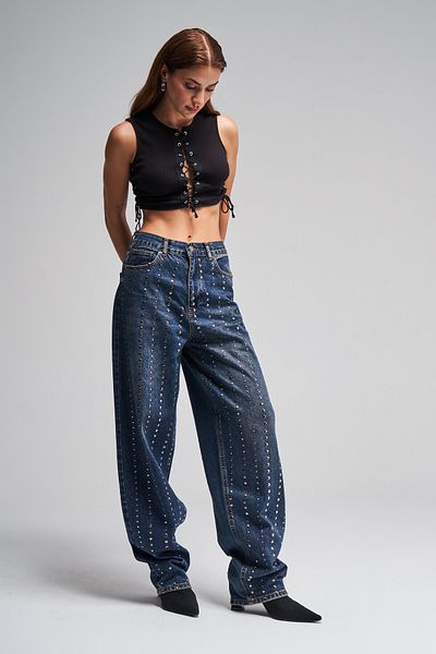 its basic Dámské T. Jeans 2W48 Color Stone Detailed Skater Fit Design Denim