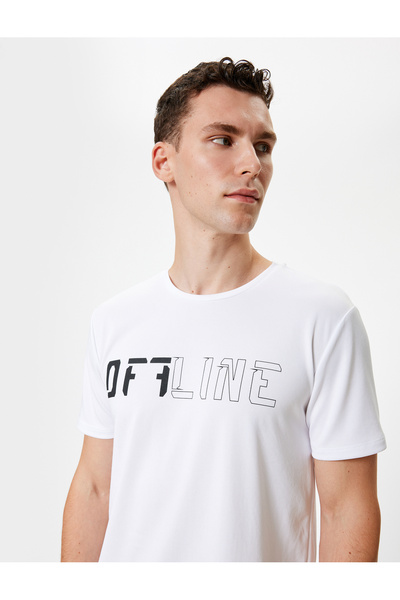 Koton Αθλητικό μπλουζάκι με κοντό μανίκι με λαιμόκοψη