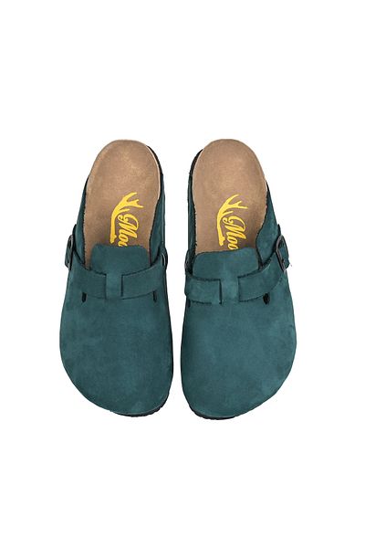 Moosefield Παντόφλες Unisex από γνήσιο δέρμα σκούρο πράσινο